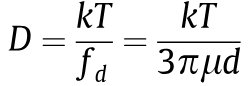 Equation 6 Stokes-Einstein diffusion coefficient extracted from source PDF