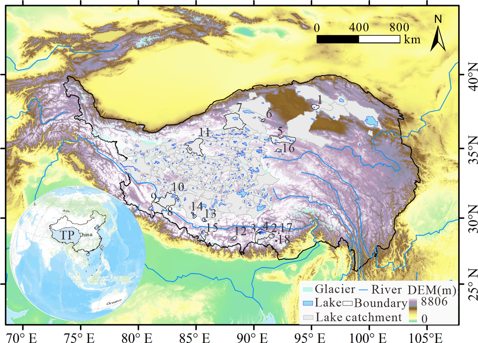 Hydrogeological map of Tibetan Plateau closed lake catchments