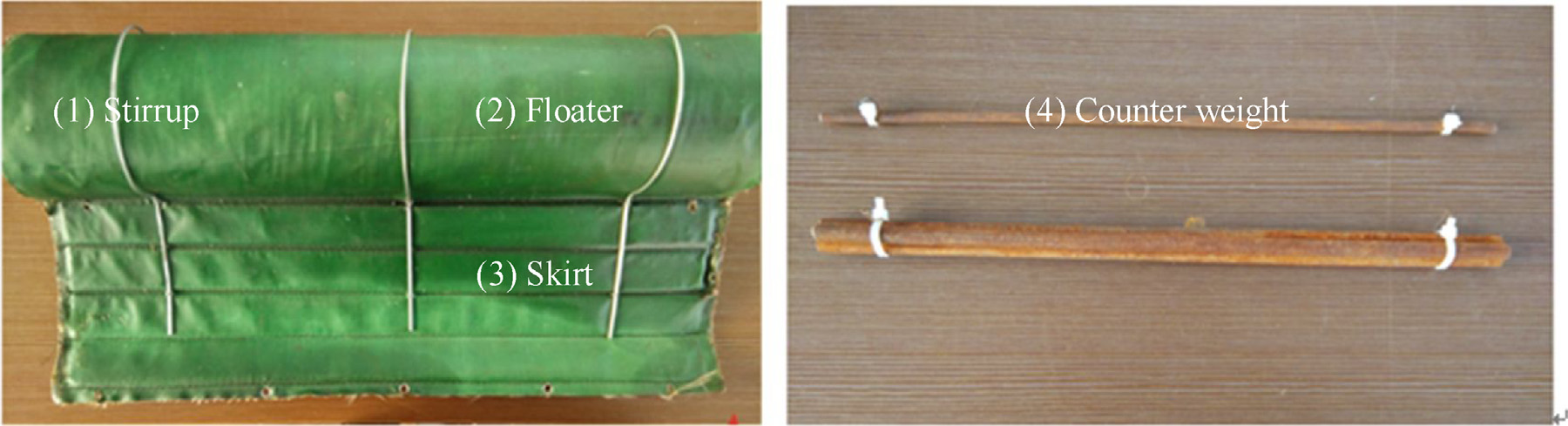 Site snapshots of oil boom components